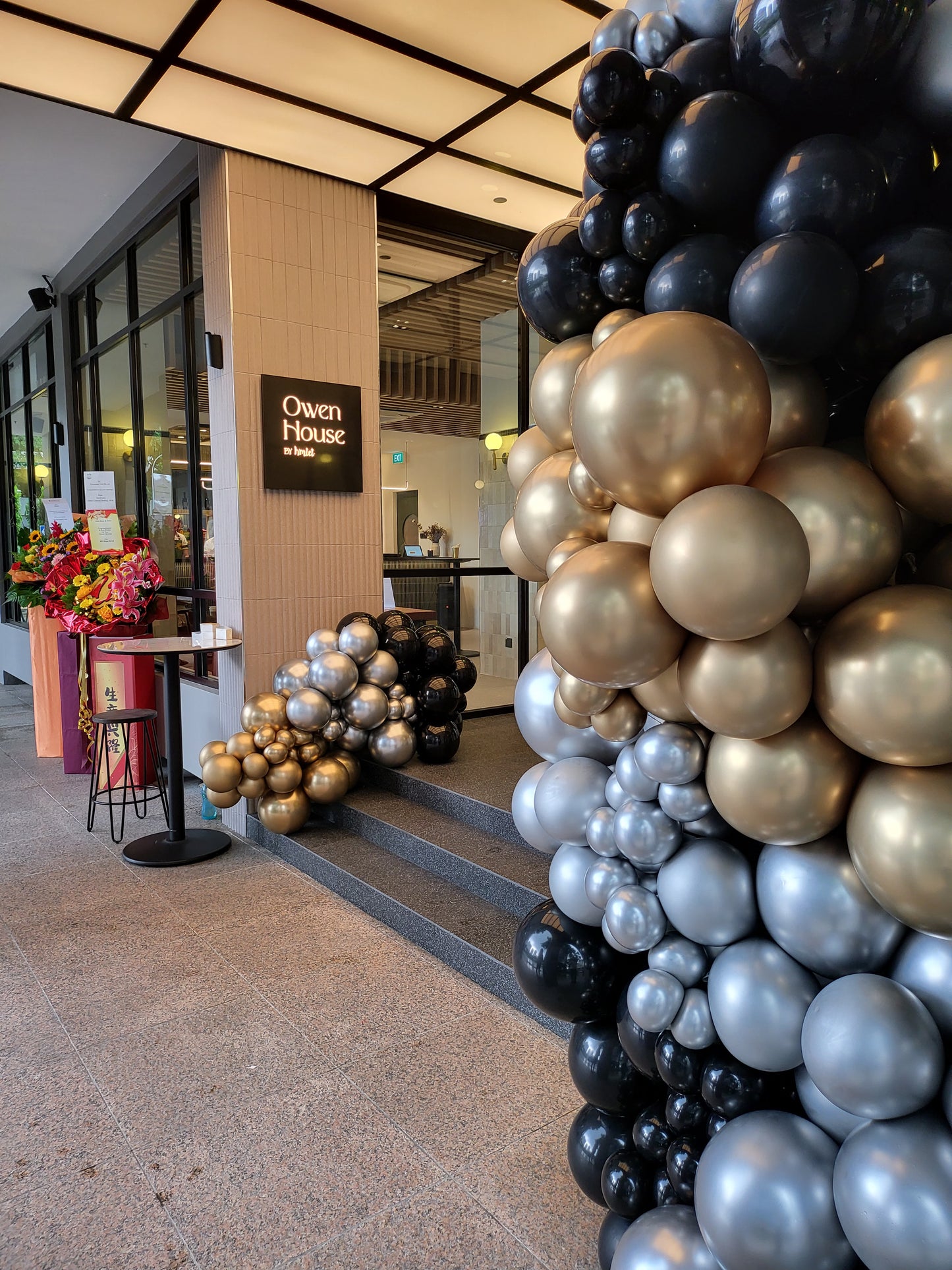 Chrome Gold, Silver & Black Organic Garlands Decorations
