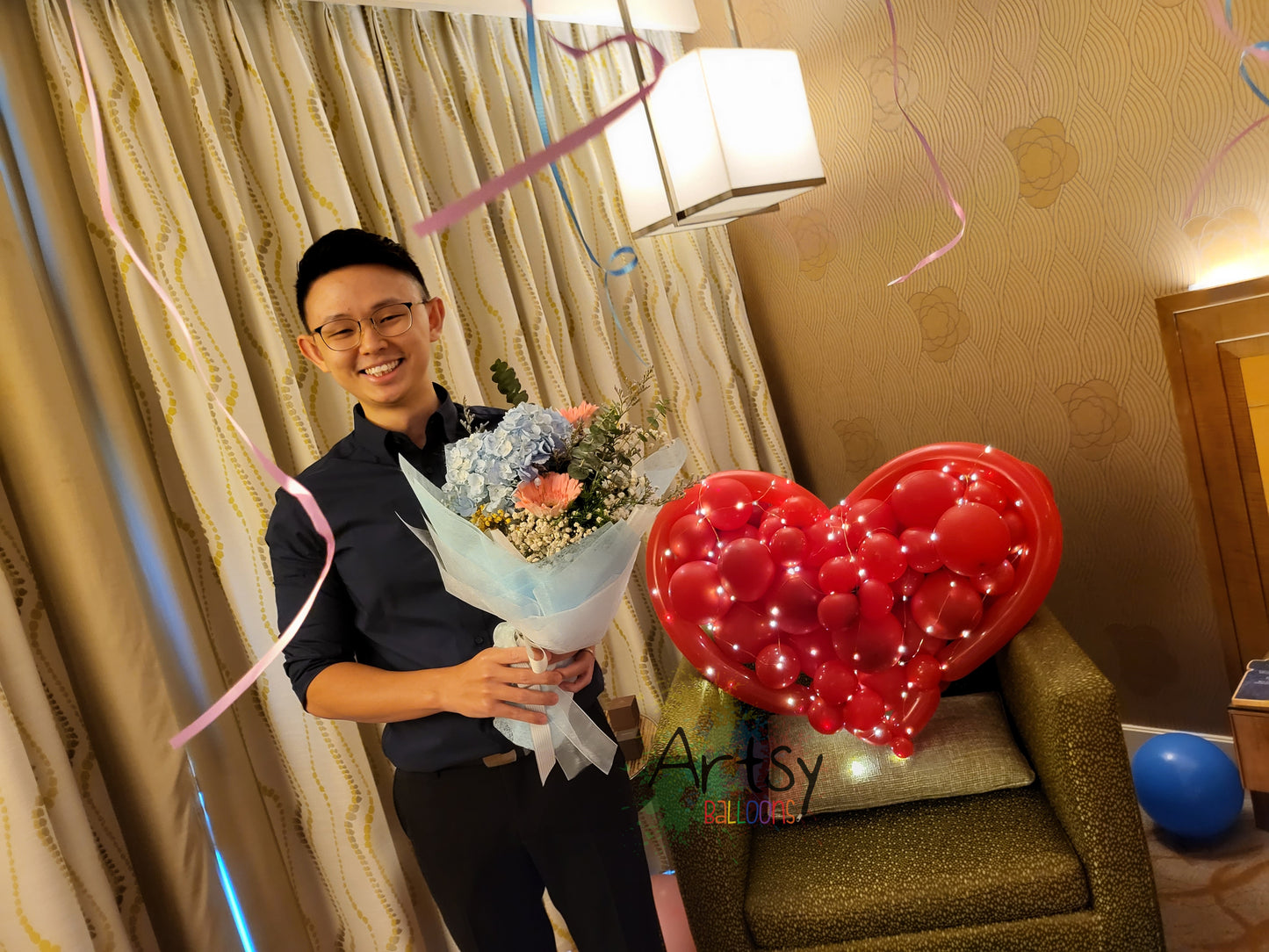 Wedding Proposal Hotel Room Balloon Decorations