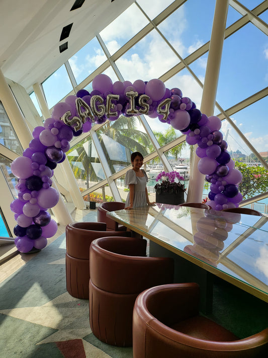 Shade of Purple Organic Balloon Arch