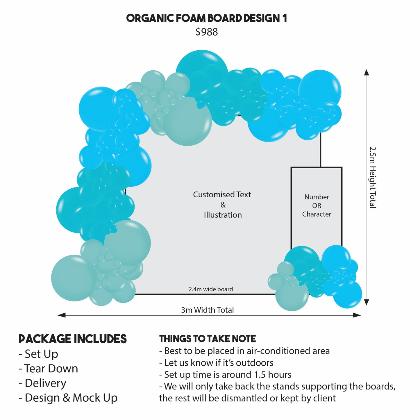 Organic Balloon Foam Board Packages