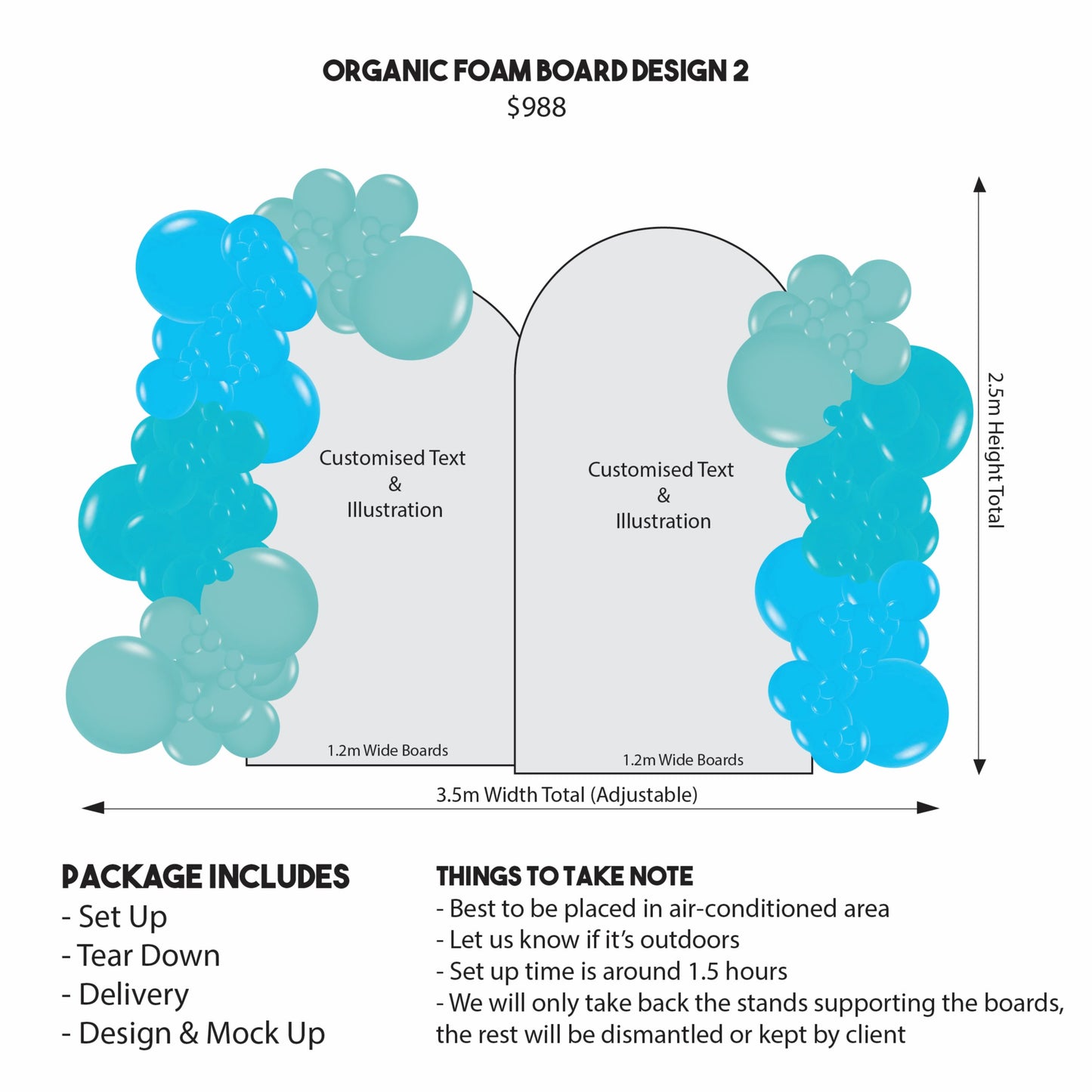 Organic Balloon Foam Board Packages