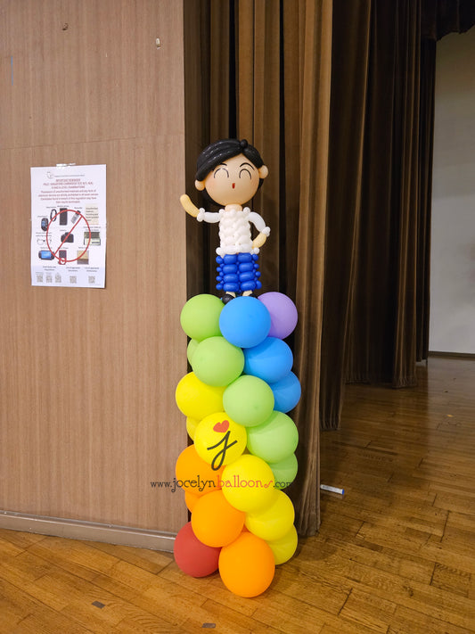 School Boy & School Girl Balloon Columns Decorations For School