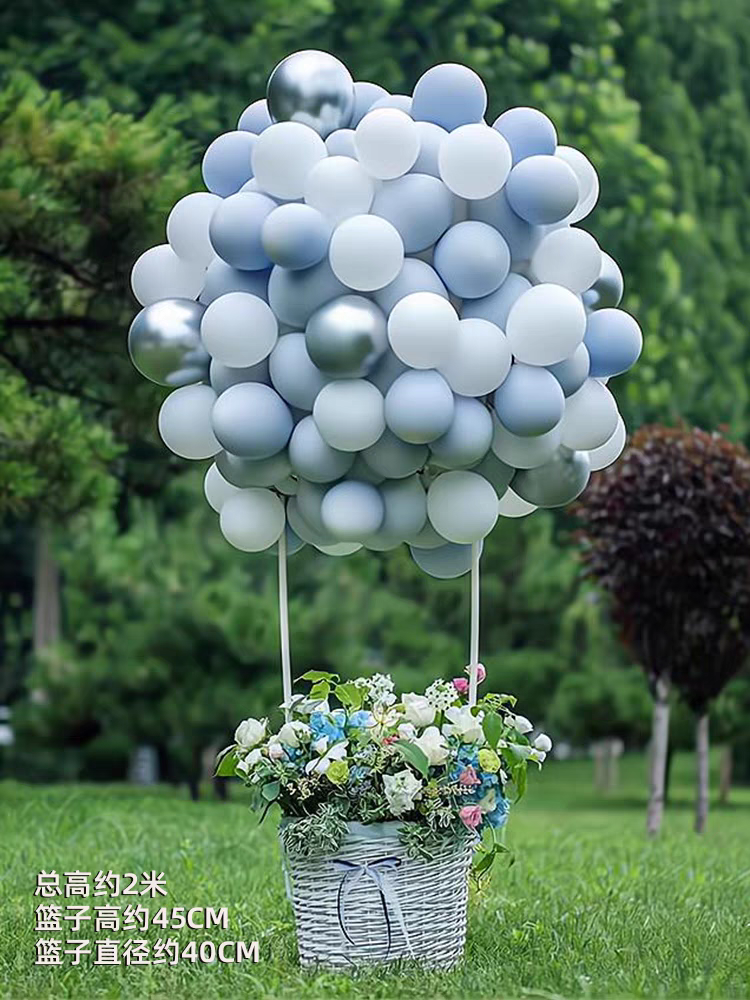 Mini Hot Air Organic Balloon Display with Fake Flowers or Cloth